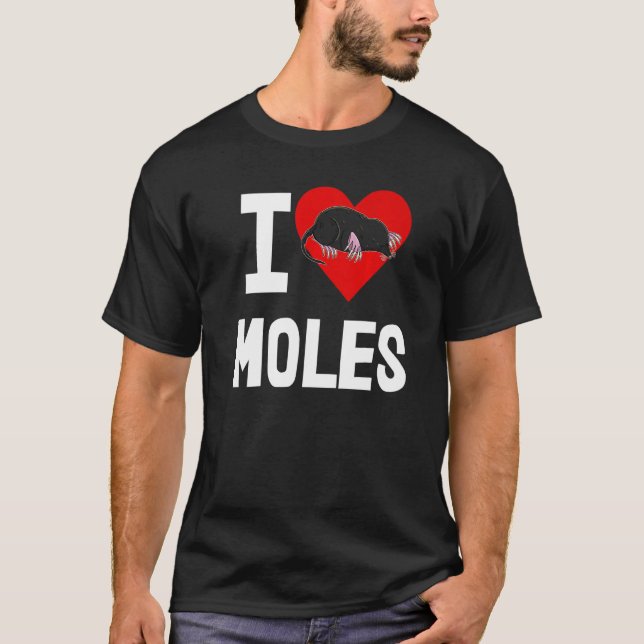 T-shirt I Love Moles Femmes mignonne Little Mole Love 1 (Devant)