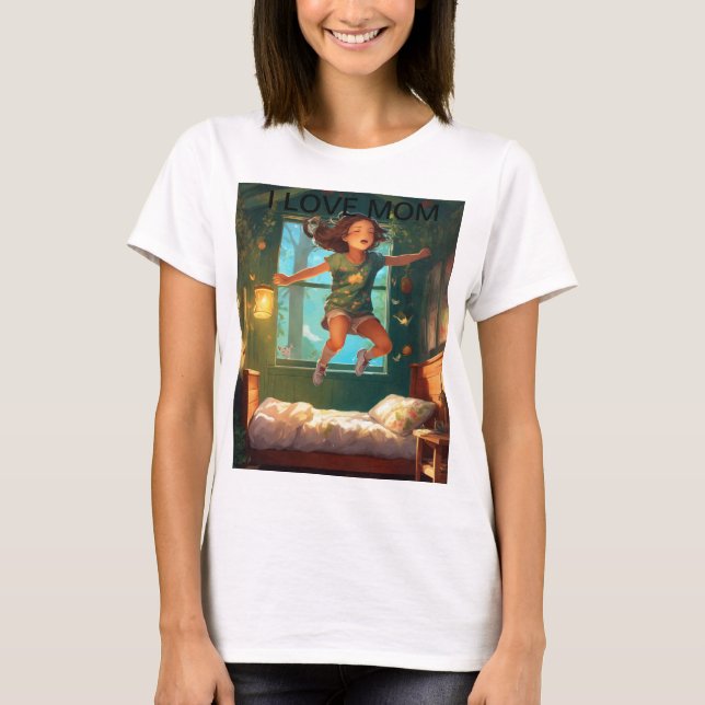 T-shirt 'I Love Mom' T-shirt" (Devant)