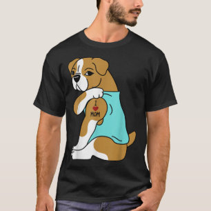 T-shirt I Love Mom Tattoo Français Bulldog Funny Mother's