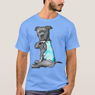 T-shirt I Love Mom Tattoo Pitbull Amoureux des chiens femm