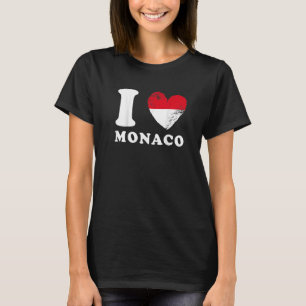T-shirt I Love Monaco Drapeau en forme de coeur Monaco