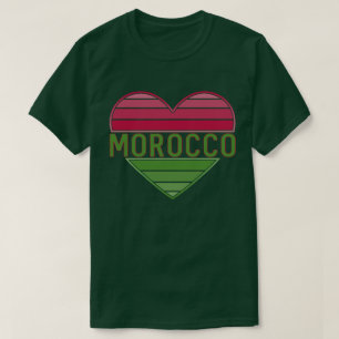 T-shirt I Love Morocco, coeur marocain