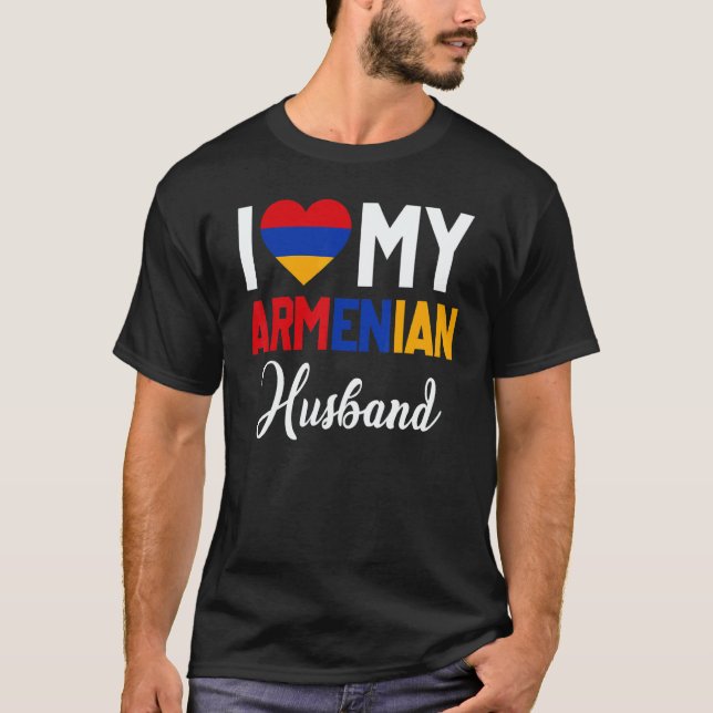 T-shirt I Love My Armenian Husband Armenia Flag Married Co (Devant)