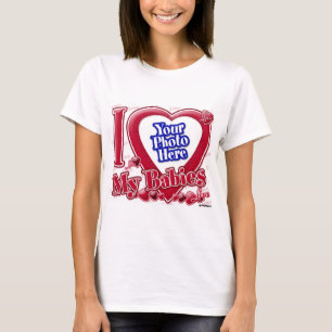 T-shirt I Love My Babies coeur rouge - photo