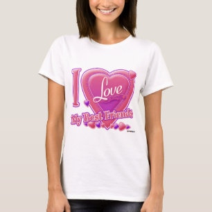 T-shirt I Love My Best Friends rose/violet - coeurs