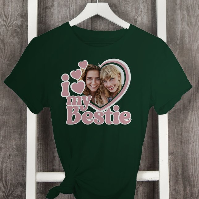 T-shirt I Love My Bestie Heart Photo Blush Pink (Créateur téléchargé)