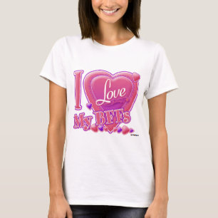 T-shirt I Love My BFFs rose/violet - coeurs