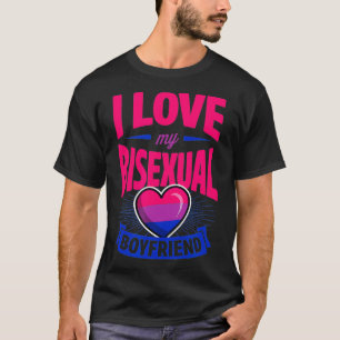 T-shirt I Love My Bisexual Boyfriend Cute Bi Pride Anniver