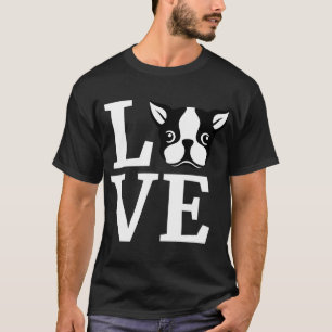 T-shirt I Love My Bostie Cadeau pour Amoureux des chiens B