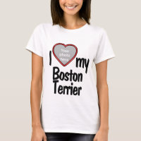 I Love My Boston Terrier Red Heart Amoureux des ch