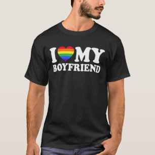 T-shirt I Love My Boyfriend Lgbt Gay Boyfriend Cute Lgbtqi