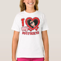 I Love My Boyfriend Photo personnalisée Coeur