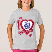 I Love My Boyfriend Photo Red Heart Kiss Grey