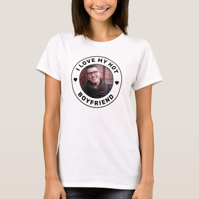 T-shirt I Love My Boyfriend Simple Photo Femmes (Devant)