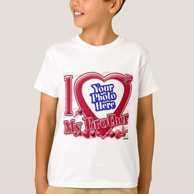 T-shirt I Love My Brother coeur rouge - photo (Devant)