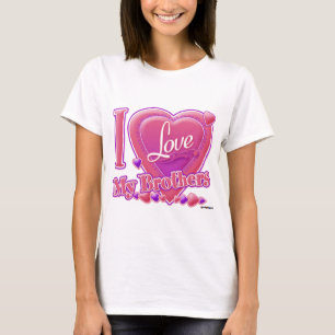 T-shirt I Love My Brothers rose/violet - coeur