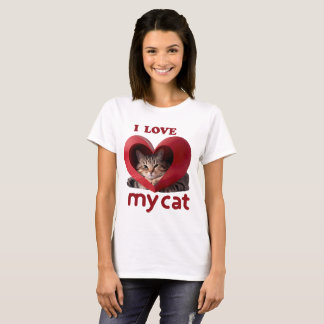 T-shirt I Love My Cat Adorable Loved Design