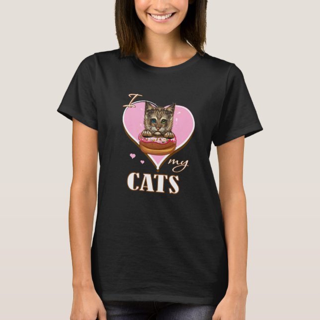 T-shirt I Love My cats (Devant)