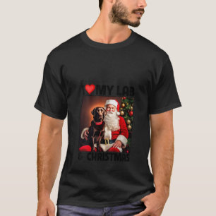 T-shirt I Love My Chocolate Lab Retriever et Christmas Sa