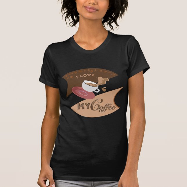 T-shirt I Love My Coffee Retro Diner Java Splash (Devant)