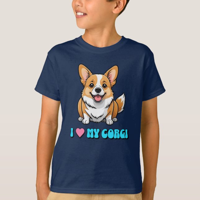 T-shirt I Love My Corgi (Devant)