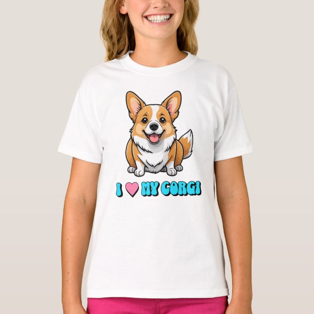 T-shirt I Love My Corgi (Devant)
