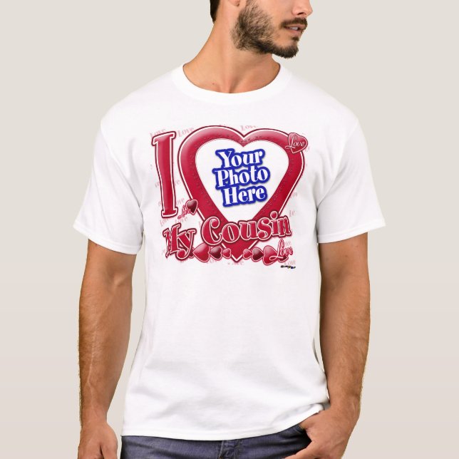 T-shirt I Love My Cousin coeur rouge - photo (Devant)