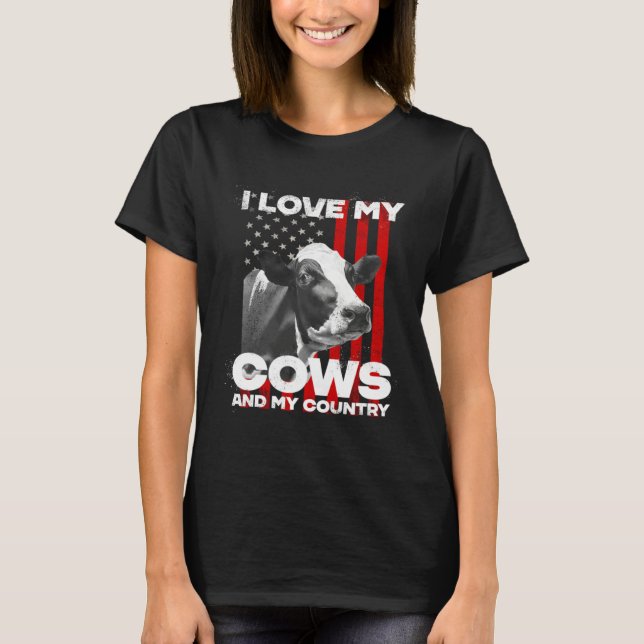 T-shirt I love my cows dairy farmer farming     (Devant)