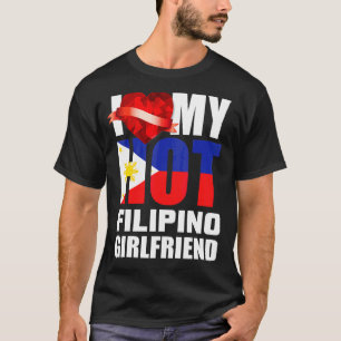 T-shirt I Love My Crazy Filipino Girlfriend Crystal Heart