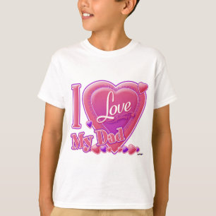 T-shirt I Love My Dad rose/violet - coeur