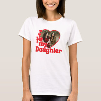 T-shirt I Love My Daughter Red Heart Photo
