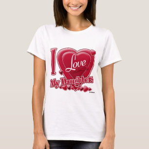 T-shirt I Love My Daughters rouge - coeur