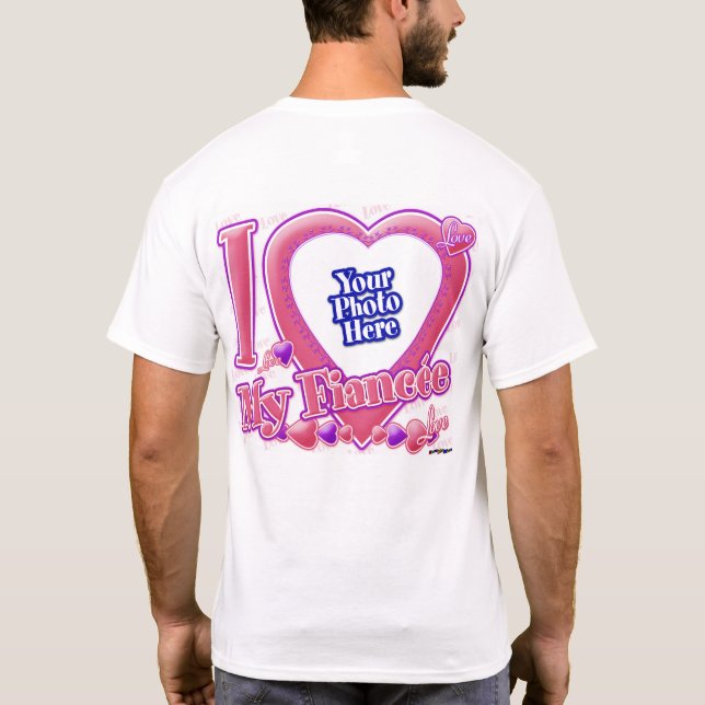 T-shirt I Love My Fiancée rose/violet - photo retour (Dos)