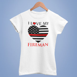 T-shirt I Love My Fireman - Pompier
