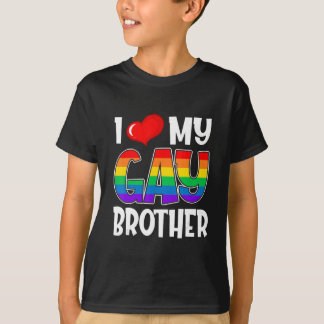 T-shirt I Love My Gay Bror Lgbt Pride Mois Soutien à la fa