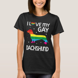 T-shirt I Love My Gay Dachshund Dog Happy Lgbt Month Day D