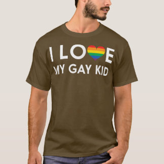 T-shirt I Love My Gay Kid - Rainbow Heart