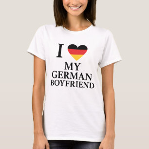 T-shirt I Love My German Boyfriend Allemagne Drapeau Coeur