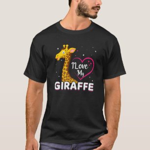 T-shirt I Love My Giraffe Funny Giraffe Amoureux