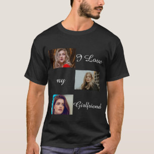 T-shirt I Love My Girlfriend Custom 3 Photo Collage 