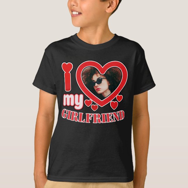 T-shirt I Love My Girlfriend Personnalisé (Devant)