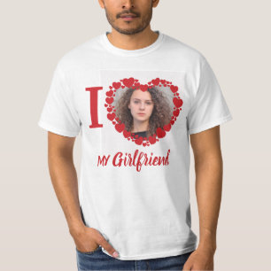 T-shirt I Love My Girlfriend Photo personnalisée drôle