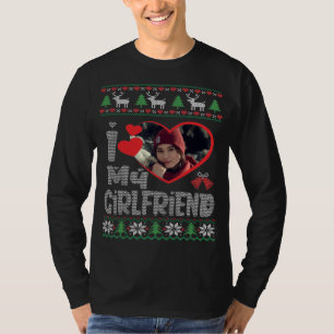 T-shirt I Love My Girlfriend Photo Vilain Chandail de Noël