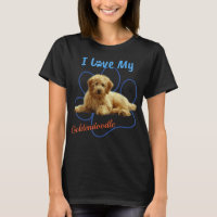 I Love My Goldendoodle Best Dog Lover Paw Print !