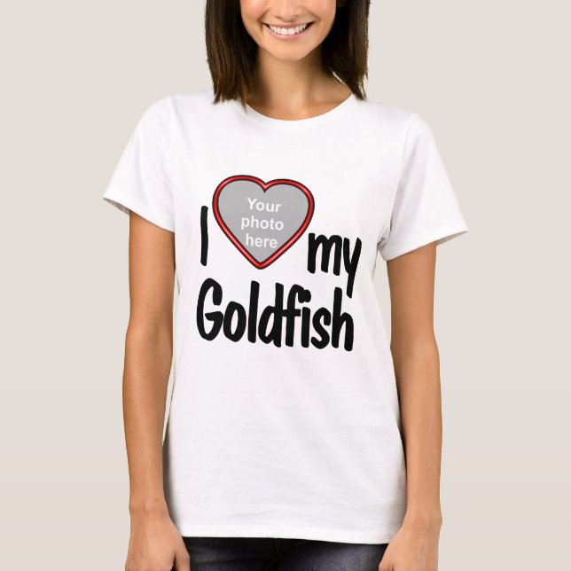 T-shirt I Love My Goldfish - Cadre photo Coeur Rouge (Devant)