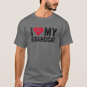 T-shirt I Love My Grandcat Red Heart Cat Pet Lover Funny V