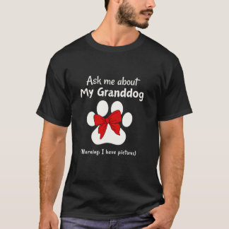 T-shirt I Love My Granddog Chien grand-mère Grand-père Coq