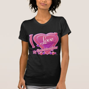 T-shirt I Love My Grandgirl rose/violet - coeur