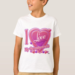 T-shirt I Love My Grandparents rose/violet - coeur
