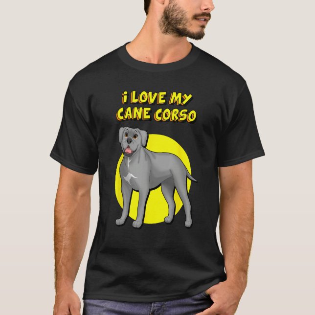 T-shirt I Love My Gray Cane Corso (Devant)